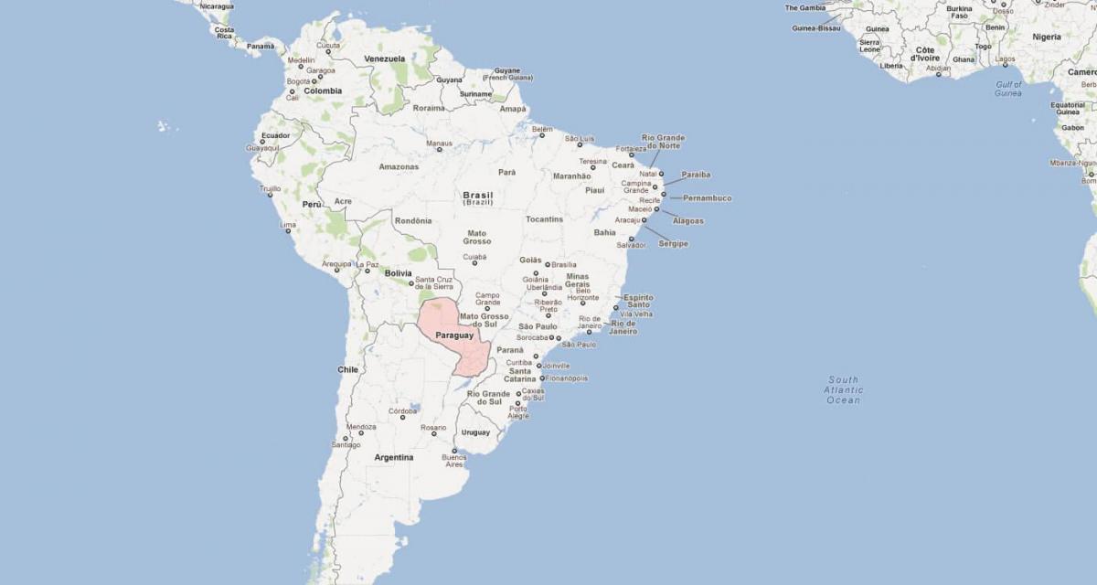 Mapi Paragvaja južnoj americi.