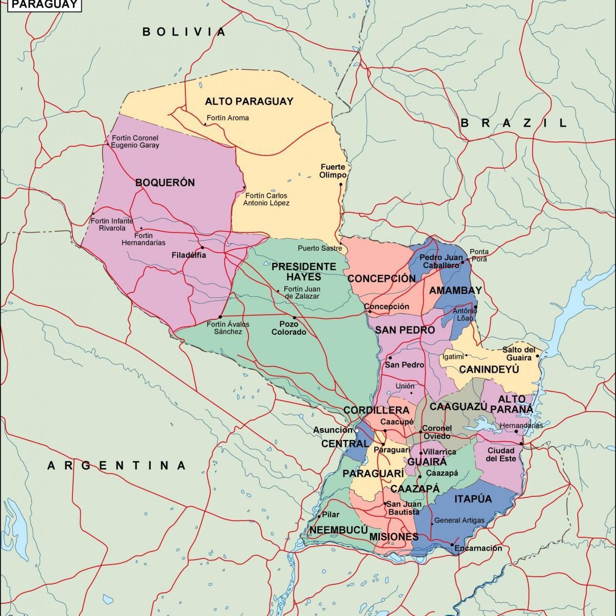 Mapi političkih Paragvaju