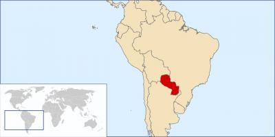 Paragvaju lokaciju na svijetu mapu